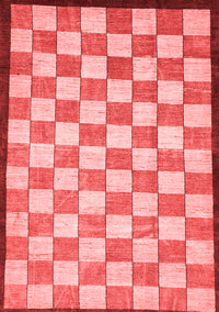 Checkered Red Modern Rug, abs335red