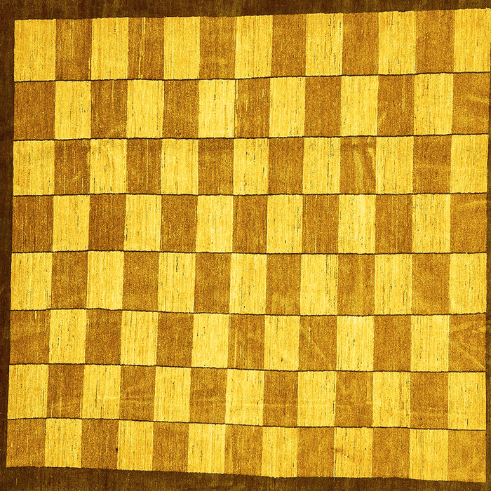 Square Checkered Yellow Modern Rug, abs335yw