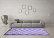 Machine Washable Checkered Blue Modern Rug in a Living Room, wshabs335blu