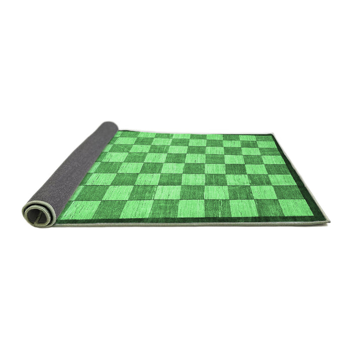 Sideview of Checkered Emerald Green Modern Rug, abs335emgrn