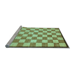 Sideview of Machine Washable Checkered Light Blue Modern Rug, wshabs335lblu