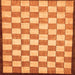 Square Checkered Orange Modern Rug, abs335org