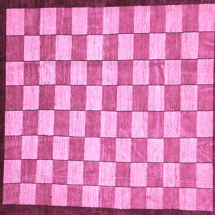 Square Machine Washable Checkered Purple Modern Area Rugs, wshabs335pur