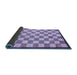 Sideview of Checkered Blue Modern Rug, abs335blu