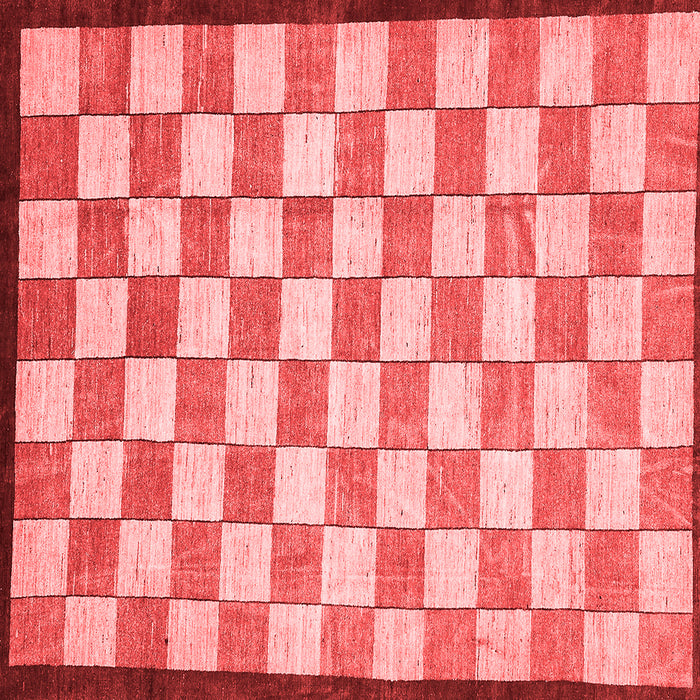 Machine Washable Checkered Red Modern Rug, wshabs335red