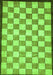 Machine Washable Checkered Green Modern Area Rugs, wshabs335grn