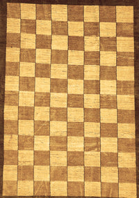 Checkered Brown Modern Rug, abs335brn