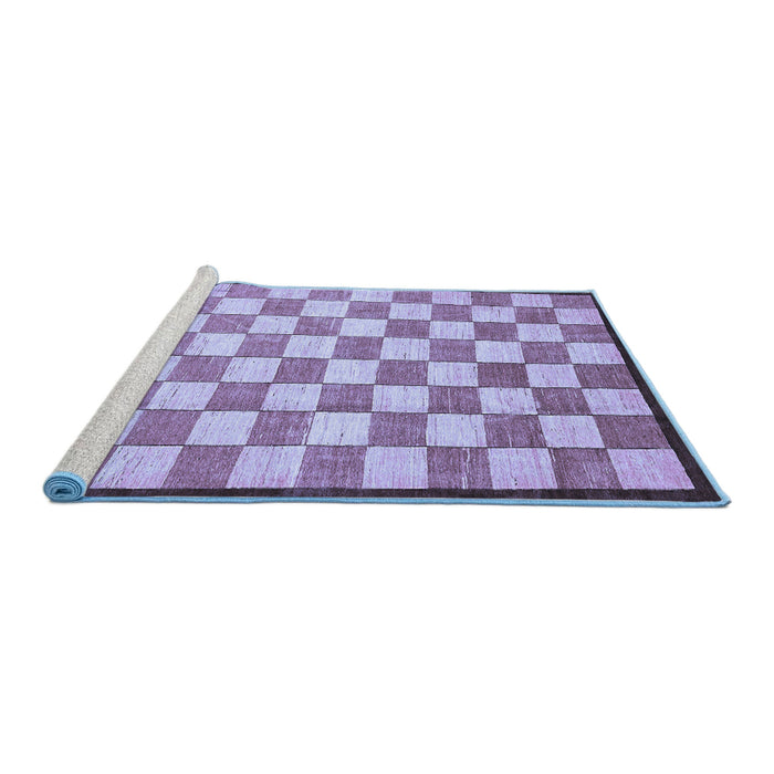 Sideview of Machine Washable Checkered Blue Modern Rug, wshabs335blu