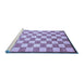 Sideview of Machine Washable Checkered Blue Modern Rug, wshabs335blu