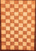 Machine Washable Checkered Orange Modern Area Rugs, wshabs335org