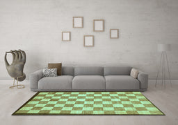 Machine Washable Checkered Light Blue Modern Rug in a Living Room, wshabs335lblu