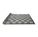 Sideview of Checkered Gray Modern Rug, abs335gry