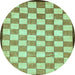 Round Checkered Light Blue Modern Rug, abs335lblu