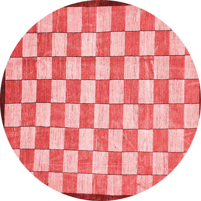 Machine Washable Checkered Red Modern Rug, wshabs335red