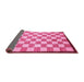 Sideview of Checkered Pink Modern Rug, abs335pnk