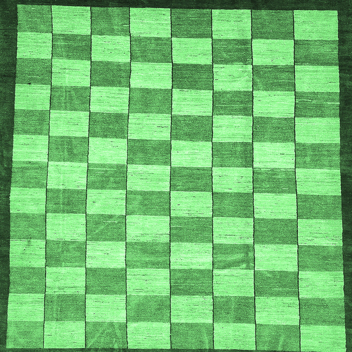 Square Checkered Emerald Green Modern Rug, abs335emgrn