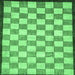 Square Checkered Emerald Green Modern Rug, abs335emgrn