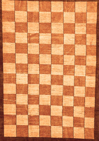 Checkered Orange Modern Rug, abs335org