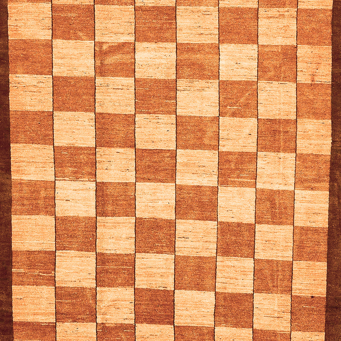 Checkered Orange Modern Rug, abs335org