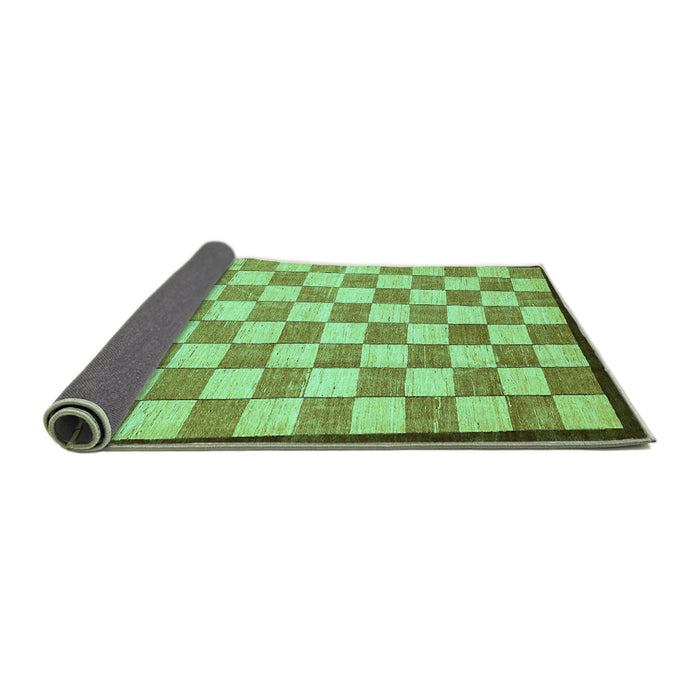 Sideview of Checkered Turquoise Modern Rug, abs335turq