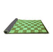 Sideview of Checkered Turquoise Modern Rug, abs335turq