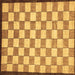 Square Machine Washable Checkered Brown Modern Rug, wshabs335brn