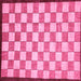 Square Machine Washable Checkered Pink Modern Rug, wshabs335pnk