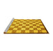 Sideview of Machine Washable Checkered Yellow Modern Rug, wshabs335yw