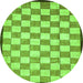 Round Checkered Green Modern Rug, abs335grn