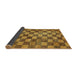 Sideview of Abstract Red Brown Checkered Rug, abs336