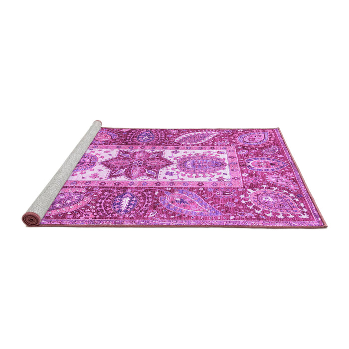 Sideview of Machine Washable Abstract Purple Modern Area Rugs, wshabs3360pur