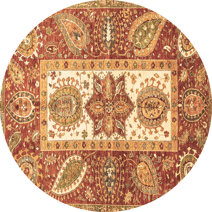 Round Abstract Brown Modern Rug, abs3360brn
