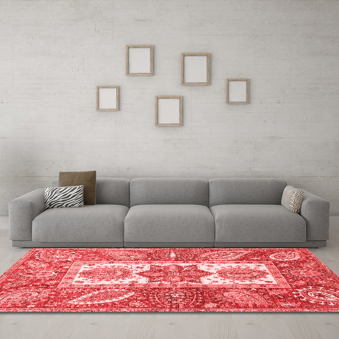 Modern Red Washable Rugs