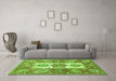 Machine Washable Abstract Green Modern Area Rugs in a Living Room,, wshabs3360grn