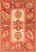 Machine Washable Abstract Orange Modern Area Rugs, wshabs3360org