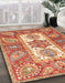 Abstract Red Modern Rug in Family Room, abs3360