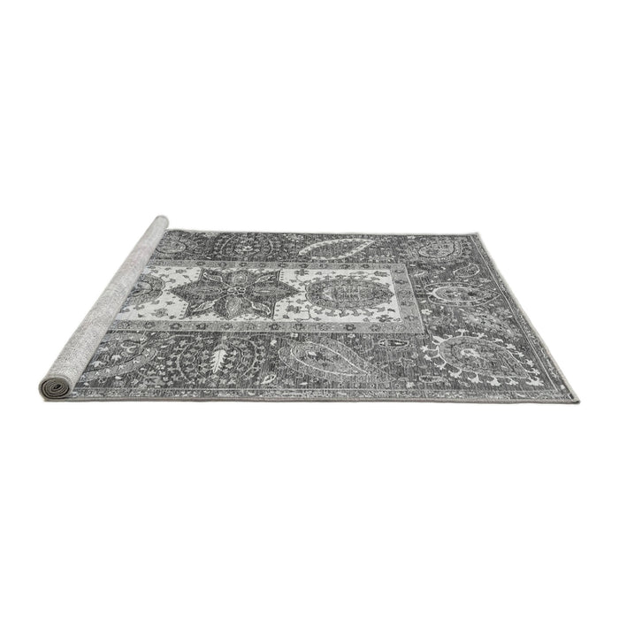 Sideview of Machine Washable Abstract Gray Modern Rug, wshabs3360gry