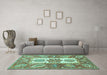 Machine Washable Abstract Turquoise Modern Area Rugs in a Living Room,, wshabs3360turq