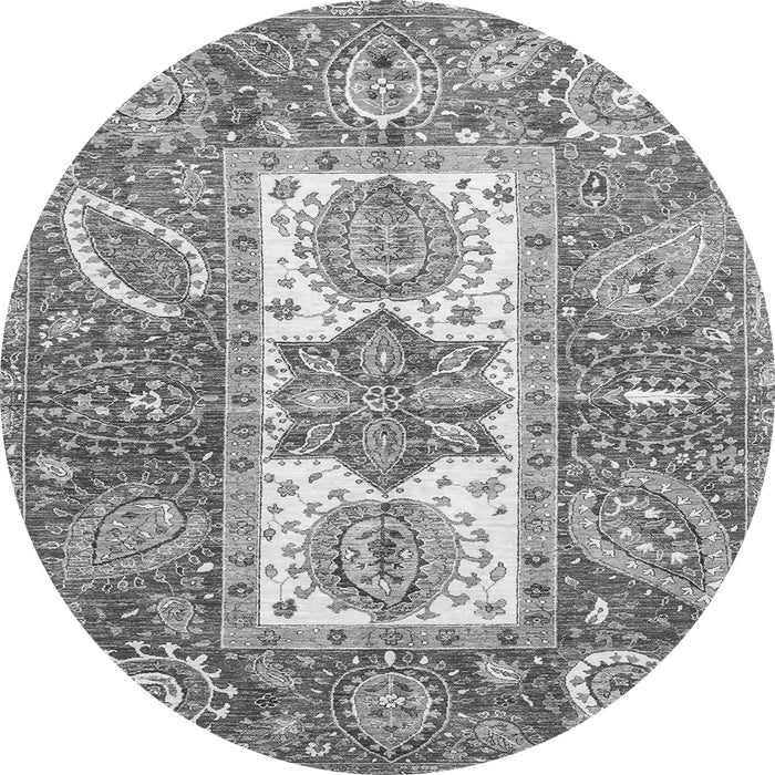 Round Abstract Gray Modern Rug, abs3360gry
