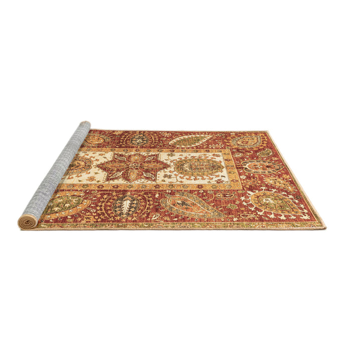 Sideview of Machine Washable Abstract Brown Modern Rug, wshabs3360brn
