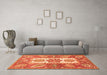 Machine Washable Abstract Orange Modern Area Rugs in a Living Room, wshabs3360org