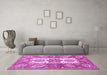 Machine Washable Abstract Purple Modern Area Rugs in a Living Room, wshabs3360pur