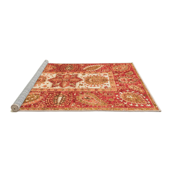 Sideview of Machine Washable Abstract Orange Modern Area Rugs, wshabs3360org