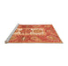 Sideview of Machine Washable Abstract Orange Modern Area Rugs, wshabs3360org