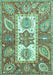 Machine Washable Abstract Turquoise Modern Area Rugs, wshabs3360turq