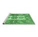 Sideview of Machine Washable Abstract Emerald Green Modern Area Rugs, wshabs3360emgrn