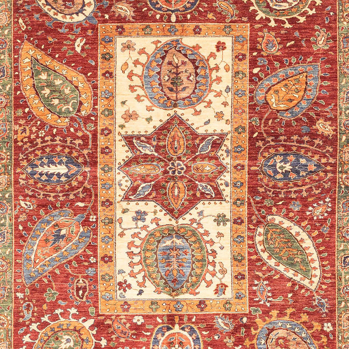 Machine Washable Abstract Red Rug, wshabs3360