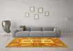 Machine Washable Abstract Yellow Modern Rug in a Living Room, wshabs3360yw