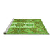 Sideview of Machine Washable Abstract Green Modern Area Rugs, wshabs3360grn