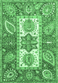 Abstract Emerald Green Modern Rug, abs3360emgrn